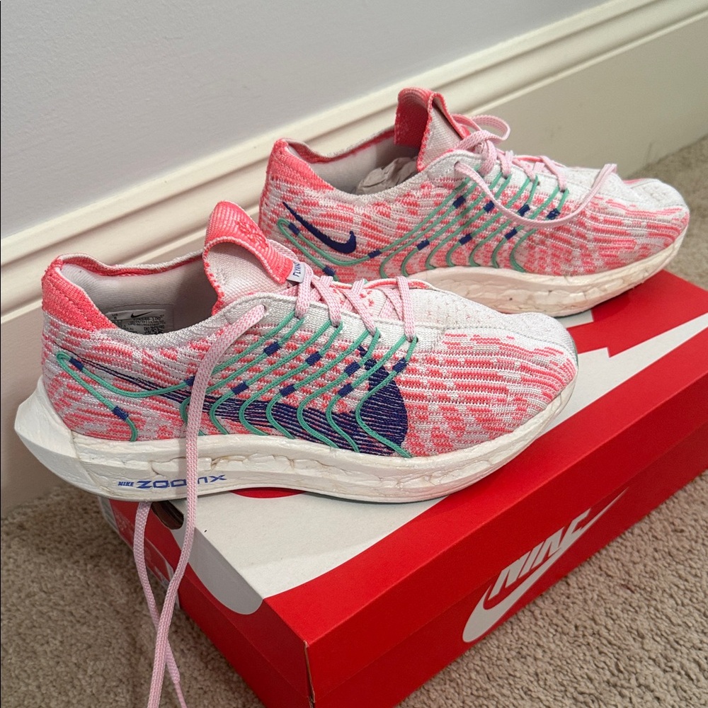 Nike ZoomX Pink and Blue Running Shoes